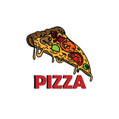 pizza design logo vector. pizza logo restaurant