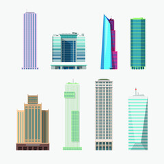 different shape and style of high buildings