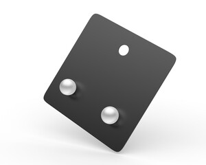 Blank hang tab card jewelry for branding mockup, 3d render illustration.