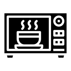 microwave glyph icon