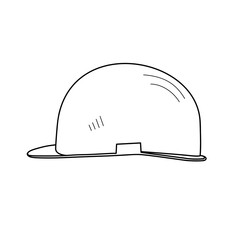 Icon of Construction Safety Helmet. Vector Illustration in trendy line art style. Design for mobile concept and web apps