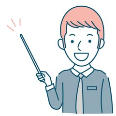説明するビジネスパーソン外国人男性のイラスト素材