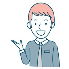 説明するビジネスパーソン外国人男性のイラスト素材
