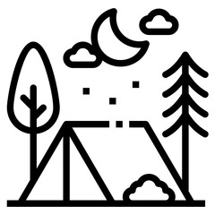 camping line icon