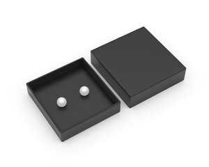 Paper Pearl earring Gift  Packaging Rigid Box. 3d render illustration.