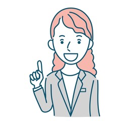 説明するビジネスパーソン外国人女性のイラスト素材
