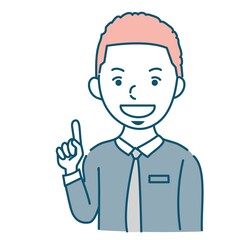 説明するビジネスパーソン外国人男性のイラスト素材