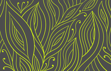 Fototapeta na wymiar Abstract creative decorative grey and yellow color floral design. Vector illustration.