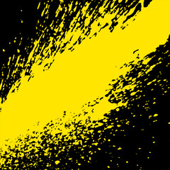&Eacute;claboussure jaune sur fond noir street art abstrait