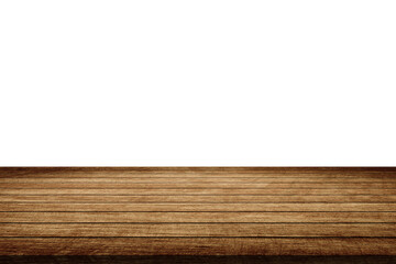 wooden table on white background.