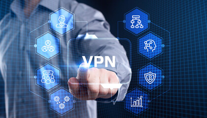 Business, Technology, Internet and network concept. VPN network security internet privacy encryption concept.