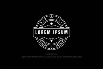 Fototapeta premium Vintage Retro Apparel Cloth Shirt Badge Emblem Label Logo Design Vector