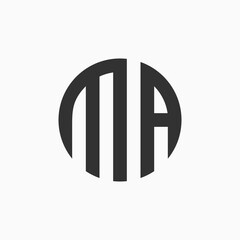 MA logo circle design vector