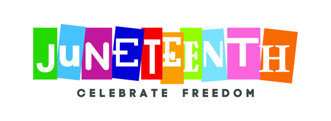 Juneteenth a Celebration of Freedom Logo. Freeish Day. June 19th. Vector Logo Illustration