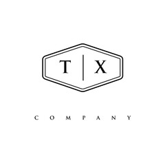 initial TX logo design vector