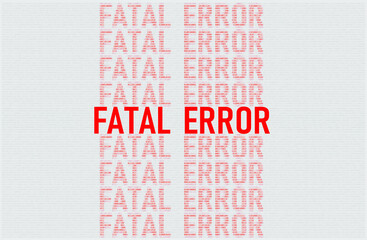 Fatal error wallpaper. Computer error screen coding. Vector illustration.