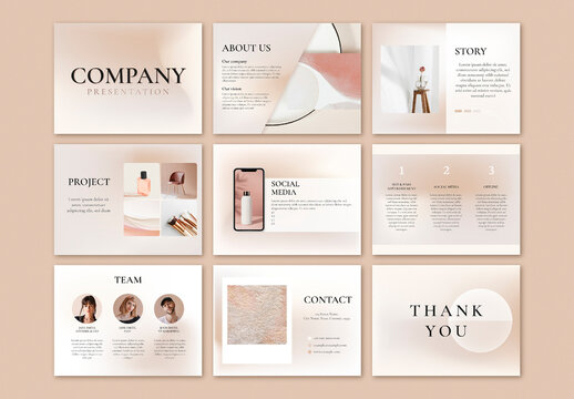 Business Presentation Slide Template in Earth Tone