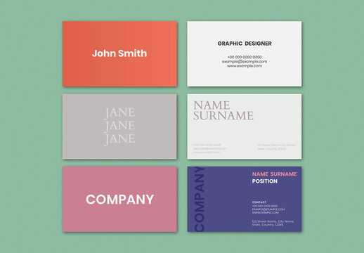 Business Card Template in Colorful Design