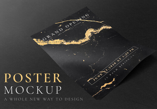 Poster Mockup in Black and Gold