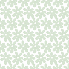 pastel grey flowers seamless repeat pattern
