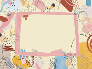 Pastel Colors Line art Frame Mockup