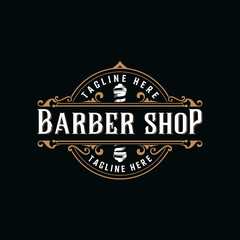 barber shop vintage logo