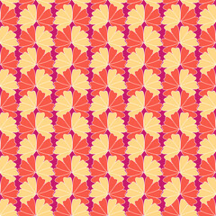 orange and peach flower with pink background seamless repeat pattern