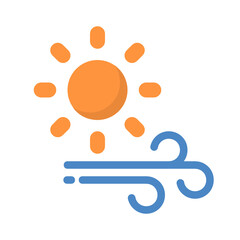 Windy flat icon.