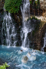 青い川と滝　美瑛町
