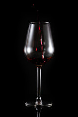 wine glasses shot against a black background
