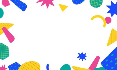  幾何学・アブストラクト・カラフルなフレームデザイン素材