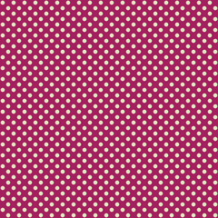 Pink background and white polka dots. Vector simple polka dots.