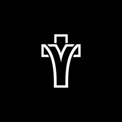 Letter Y Cross Logo for christian comunity