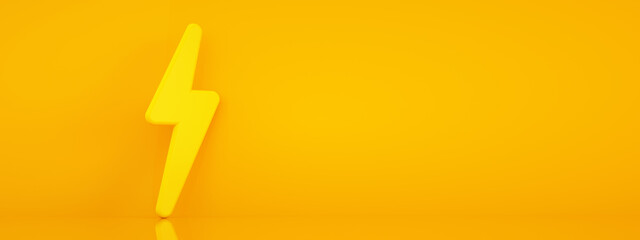 3d render of energy sign over orange background, panoramic layout