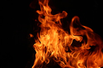 Fototapeta premium A beautiful flame from a large fire.