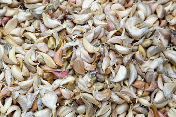 close up of dried garlic 