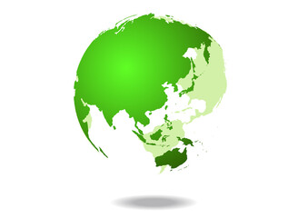 緑色のデジタルネットワーク地球背景