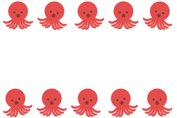 タコのフレーム　長方形 © ベルベットR