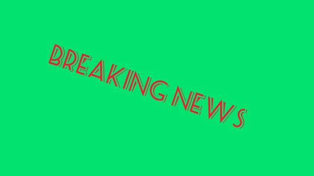A creative beautiful green screen text design breking news
