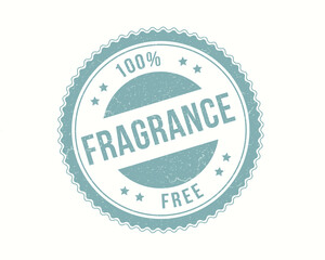 Fragrance free round stamp on white background. Fragrance free stamp
