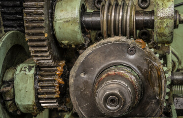 worm gearing on a historic machine