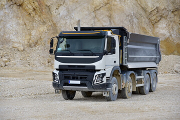 Big dump truck at work in the quarry © algre