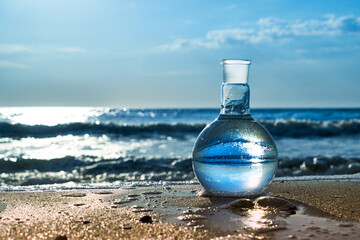 A flask with clean drinking water.
