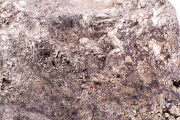 Macro mineral stone Pyrite gold on white background