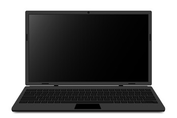 Realistic mock up design of laptop or notebook computer isolated on white background. vector illustration.