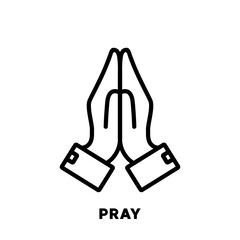 Obraz premium Pray or hands in religious prayer vector icon