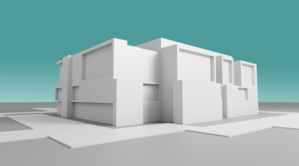 Modern house abstract rendering