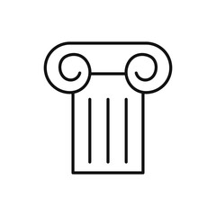 Architecture column, pillar icon vector linear style