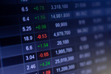 Obraz premium Digital trade data on screen business investment finance concept