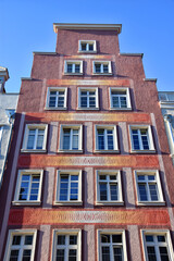 Traditional exterior building architecture in Gdansk, Poland